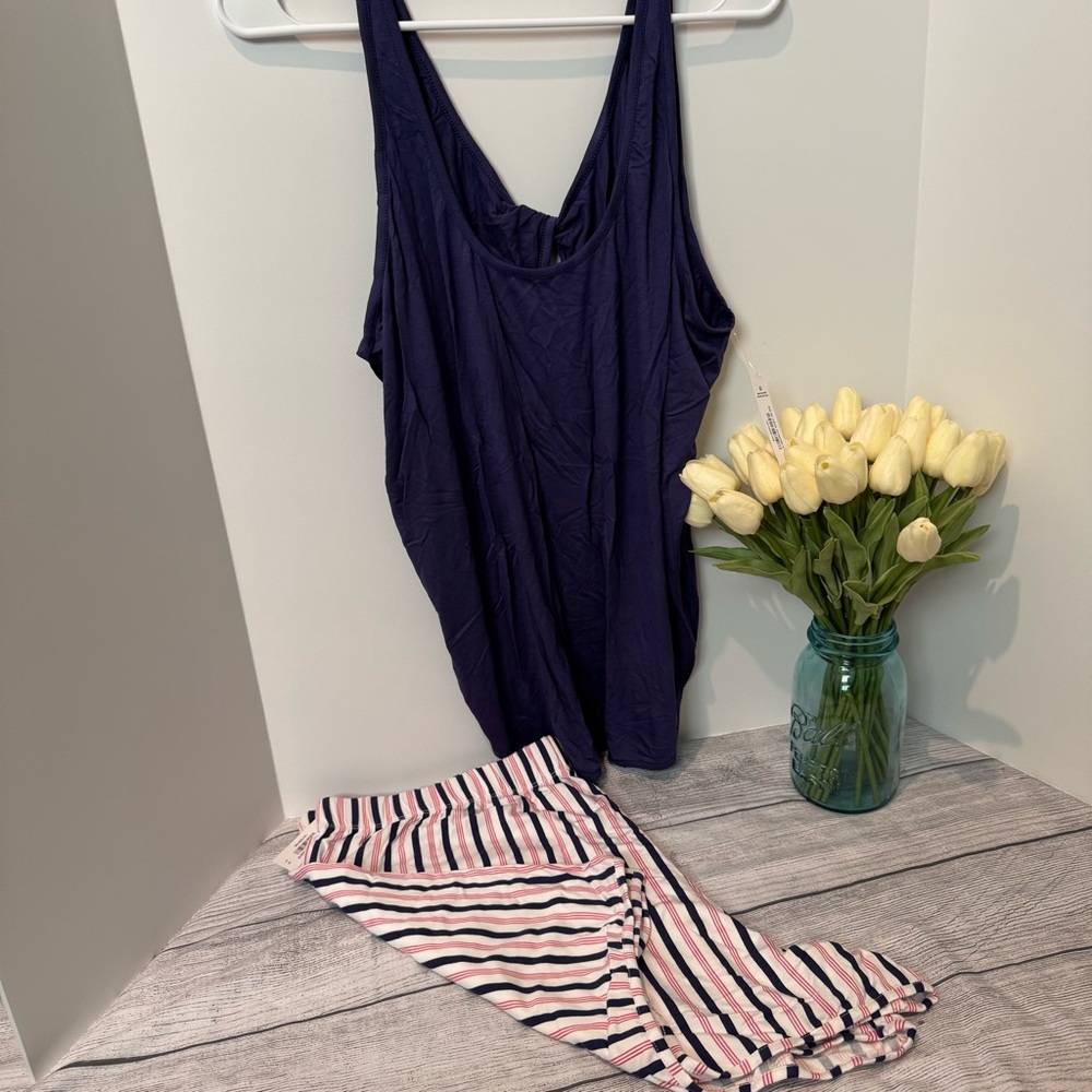 Adore Me Pink and Purple Pajama Set Intimates Sleepwear